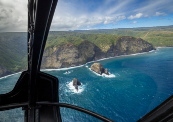 ブルーハワイアンヘリコプター ヒロ・ウォーターフォール・エクスペリエンスツアー（海崖/海岸線/熱帯雨林 60分コース）